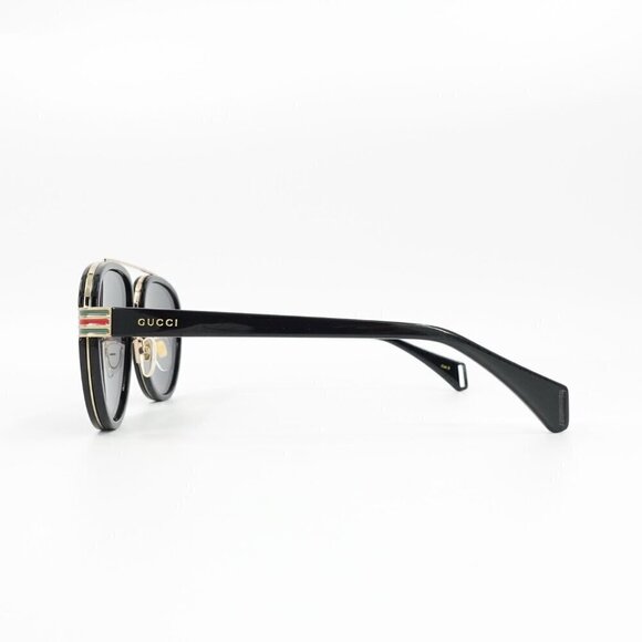Gucci GG0447 Pilot Sunglasses Black Gray OS - Picture 3 of 15